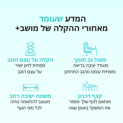 מושב+ | כרית ישיבה ארגונומית
